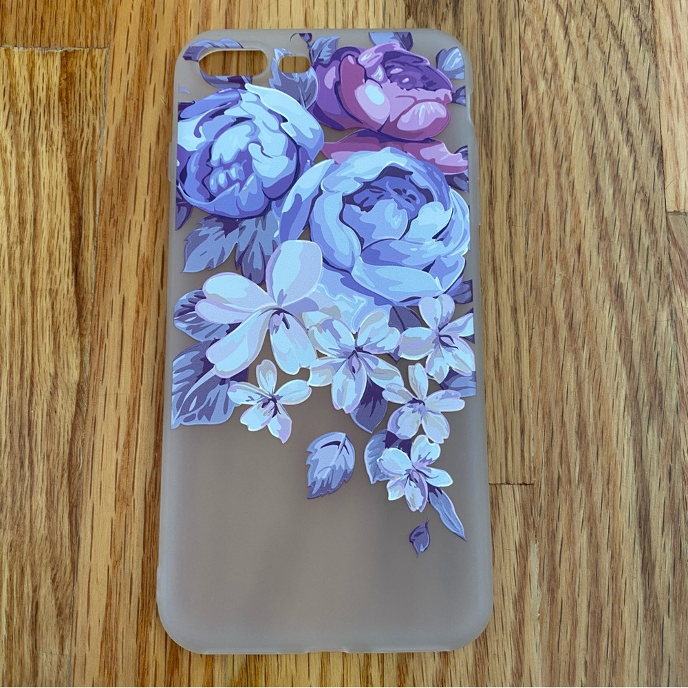 iPhone 7/8 Plus Purple Floral Phone Case Frosted Phone Cover